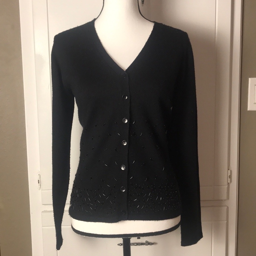 Hillard and Hanson black button up sweater